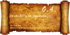 Ondrásik Amanda névjegykártya
